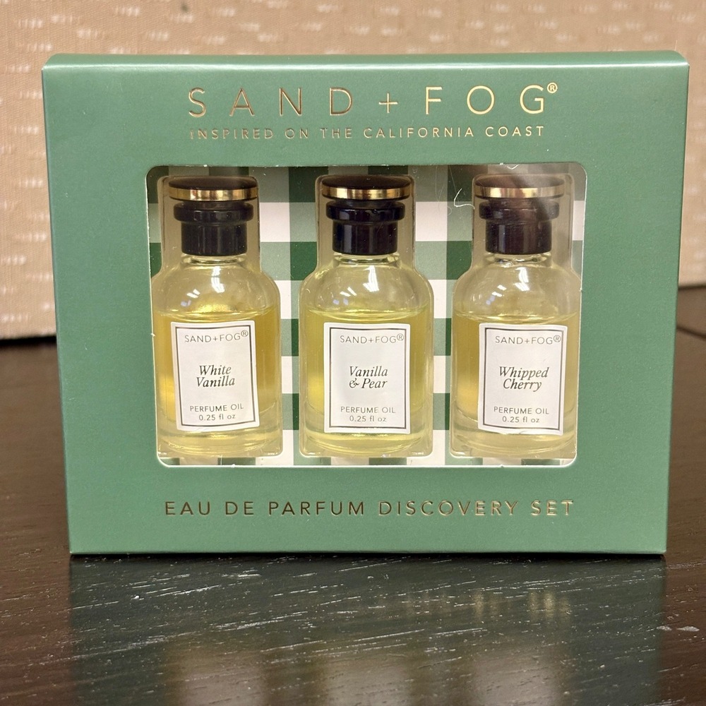 Sand + Fog Eau De Parfum Discovery Set Perfume Oil Rollerball White Vanilla